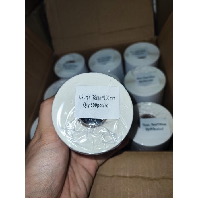 

LABEL THERMAL 78 X 100 KERTAS STICKER BARCODE 78X100 MM ISI 300 PCS