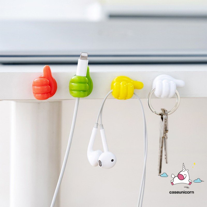 Self-adhesive Dekorasi Dinding Hook Kreatif 3D Jempol Kunci Gantungan Hook Hoom Kantor Tanggal Garis Klip Kabel Kawat Meja Organizer