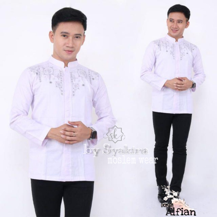 KOKO BORDIR LENGAN PANJANG / KOKO PUTIH LENGAN PANJANG / BAJU KOKO LENGAN PANJANG / KOKO MURAH ORIGINAL / KOKO HADROH