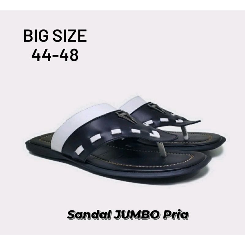 Sendal KULIT JUMBO 43-48 Jepit Kulit Pria Kaki Besar Gemuk Sendal Kasual Semi Formal Kaki Bule Lebar IMPORT