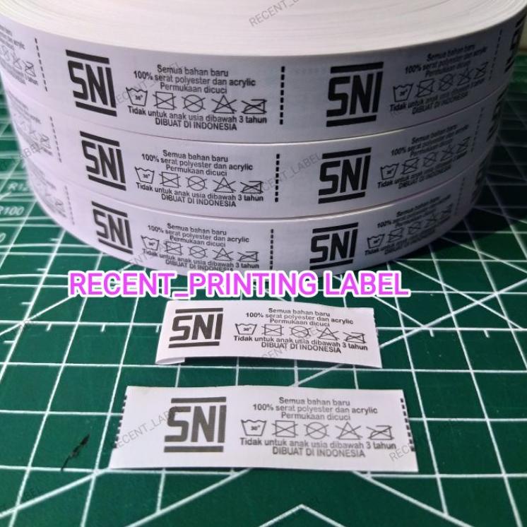 

X-8U➸) Printing logo,wash label, SNI label 1.5x4.5cm 1 roll @2.000 pcs siap dikirim