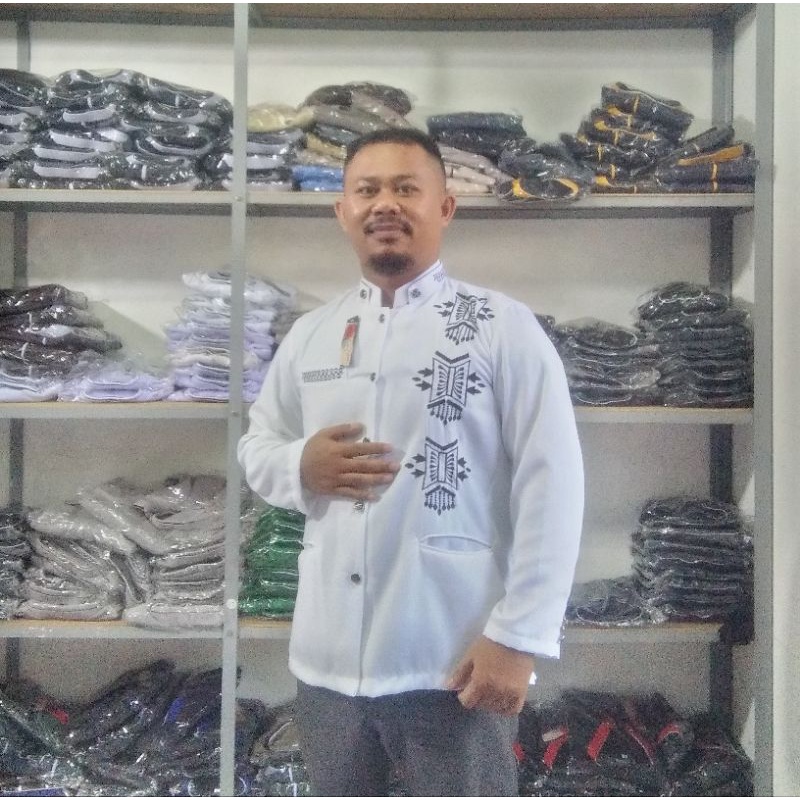 jasko atau baju koko modern koko lengan panjang bordir pintu aceh