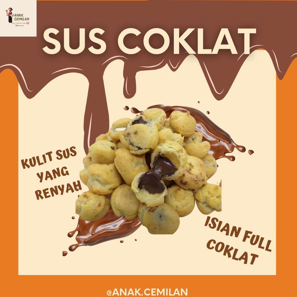 

KUE SUS COKLAT LUMER VIRAL 1kg / Sus Coklat 500gr/ Sus Coklat 150gr / sus coklat lumer legend snack kiloan