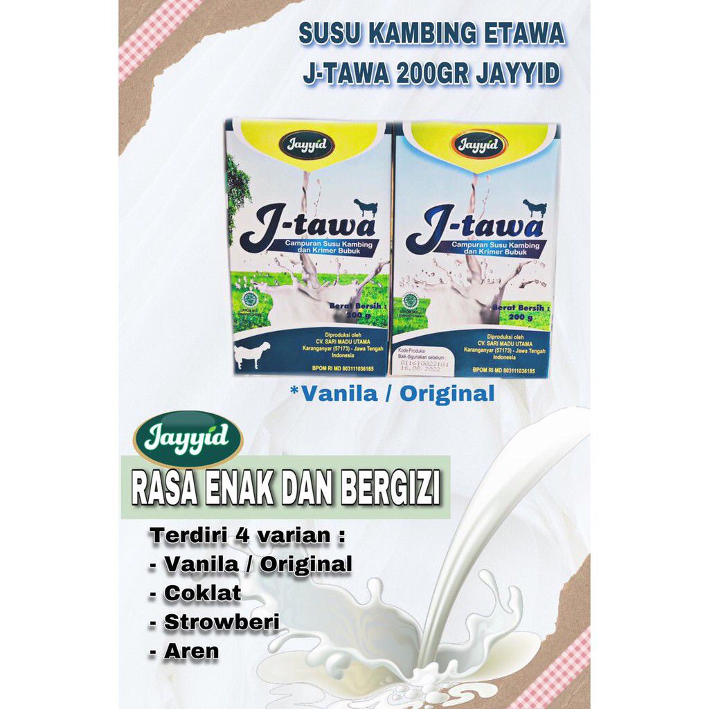 

Susu Kambing Etawa Bubuk Nutrisi Untuk Pelangsing dan Penggemuk Badan - Nutrisi Ibu Hamil dan Menyusui - Mengobati TBC -