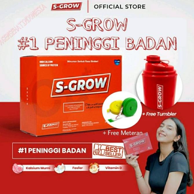 S-GROW Suplemen Susu Peninggi Badan Kalsium Terbaik Sgrow Strawberry