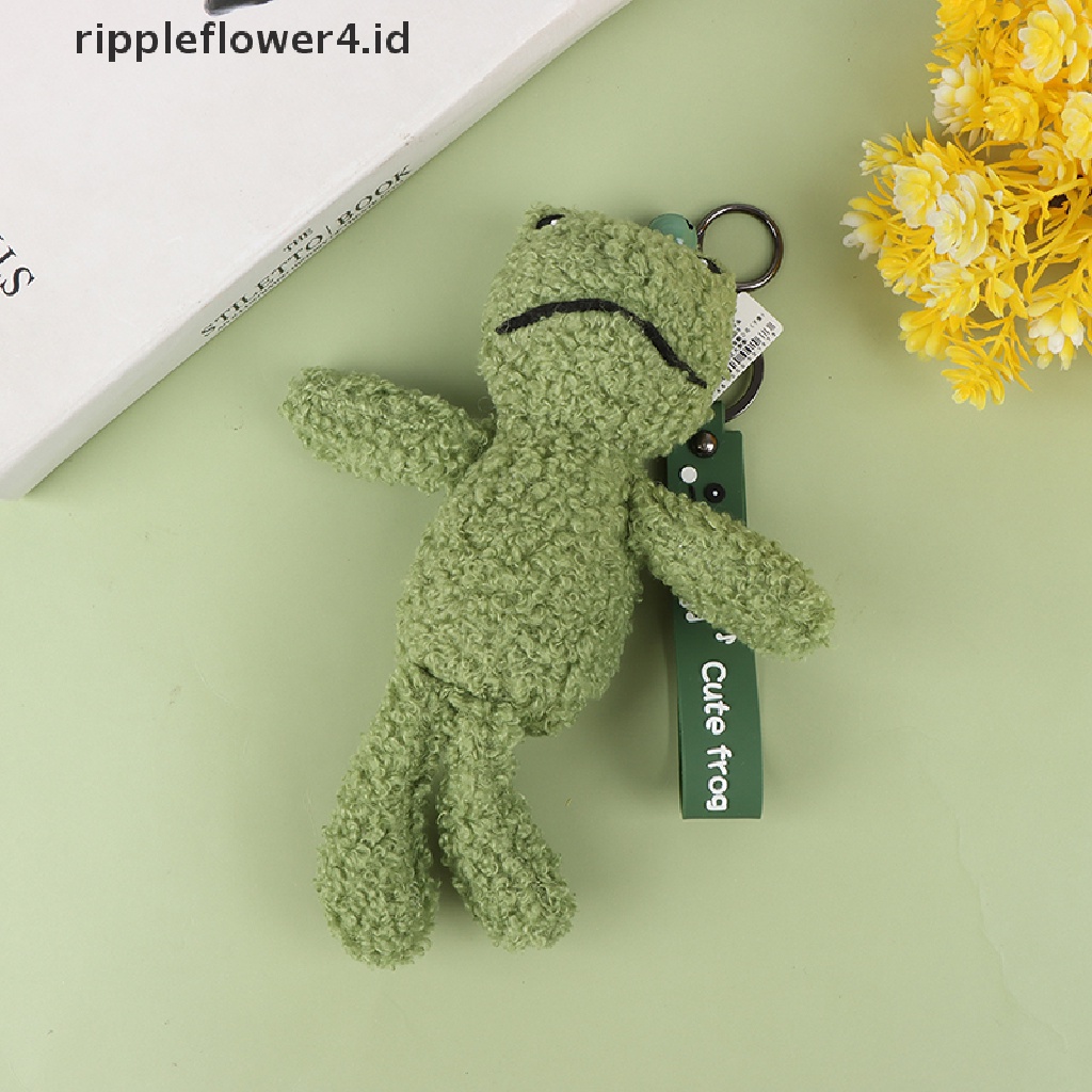 {rippleflower4.id} Liontin Gantungan Kunci Boneka Plush Kodok Hijau Fashion Tas Ornamen Tempat Gantungan Kunci~