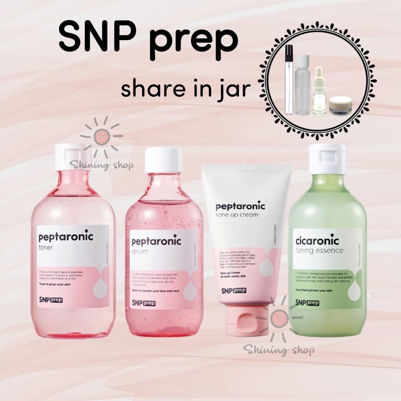 [Share in jar] SNP PREP PEPTARONIC SERUM TONER TONING ESSENCE Tone Up Cream Toneup Krim