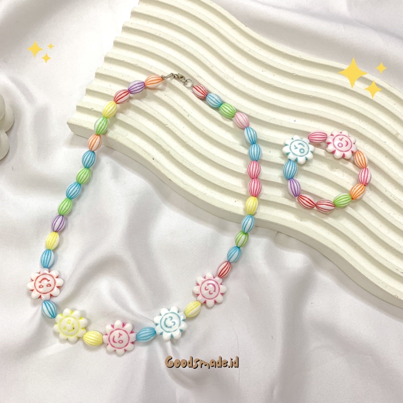 KALUNG MANIK BULAT ANAK RAINBOW SATU SET