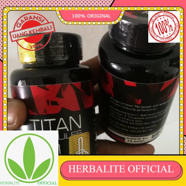 100% ORIGINAL Suplemen Titan Capsul Herbal Stamina Pria