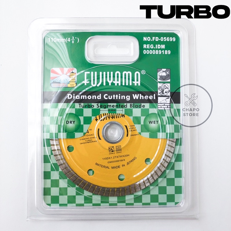 Fujiyama diamond cutting wheel turbo 4” inch mata gerinda potong keramik