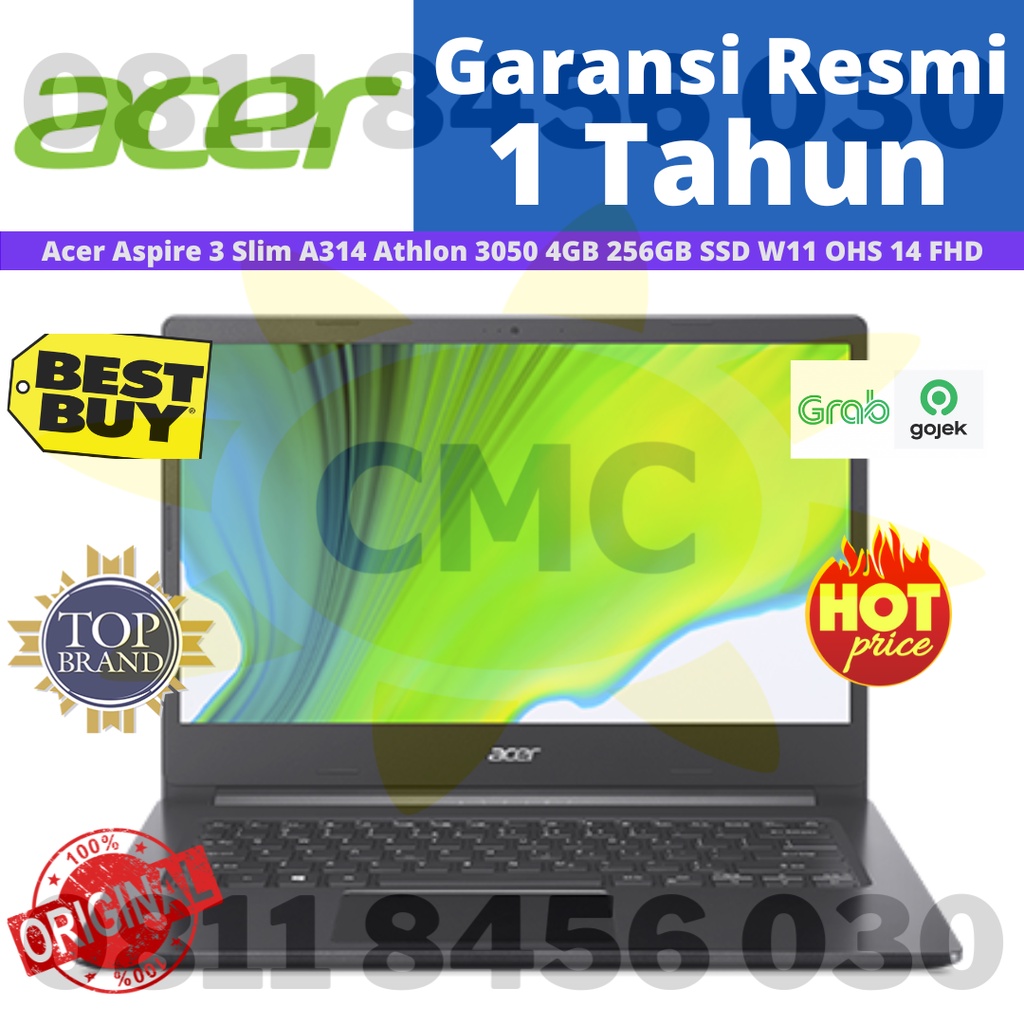 ACER ASPIRE 3 SLIM A314 22 R430 ATHLON SILVER 3050 4GB 256GB 14 W11