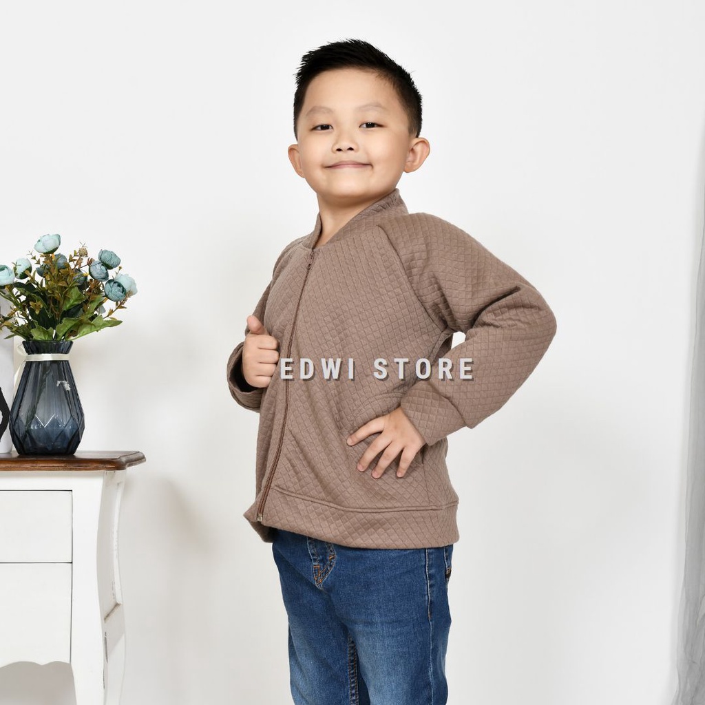 Jacket Anak Slebew Bahan Diamon Knit Jaket Aanak Laki-Laki Dan Perempuan 1-6 Tahun