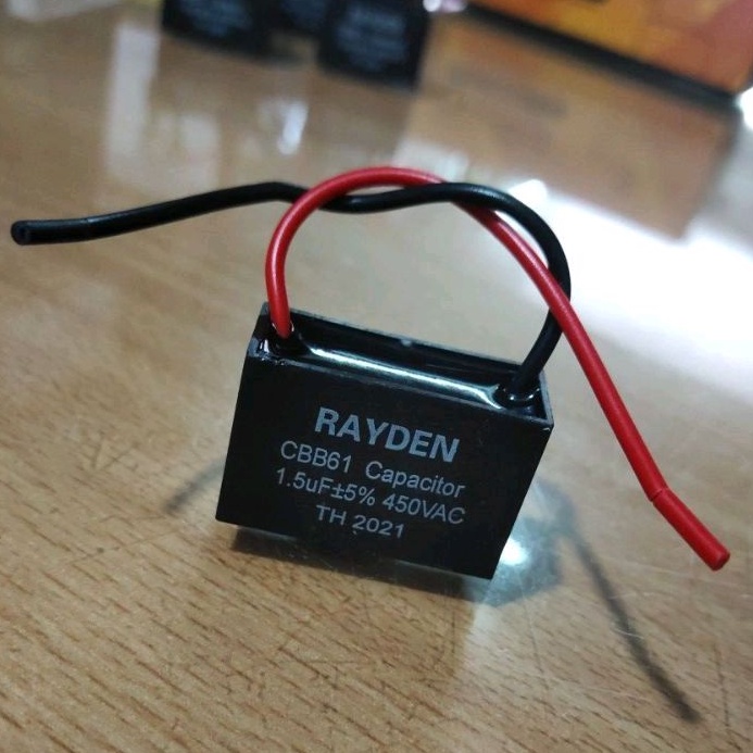 HEAVY DUTY ☑️ 1 PCs Electrolytic Elco Starting Kotak Kabel RAYDEN ✓ 1.5 uF MFD ✓ ± 5 % ✓ 450 V VAC |