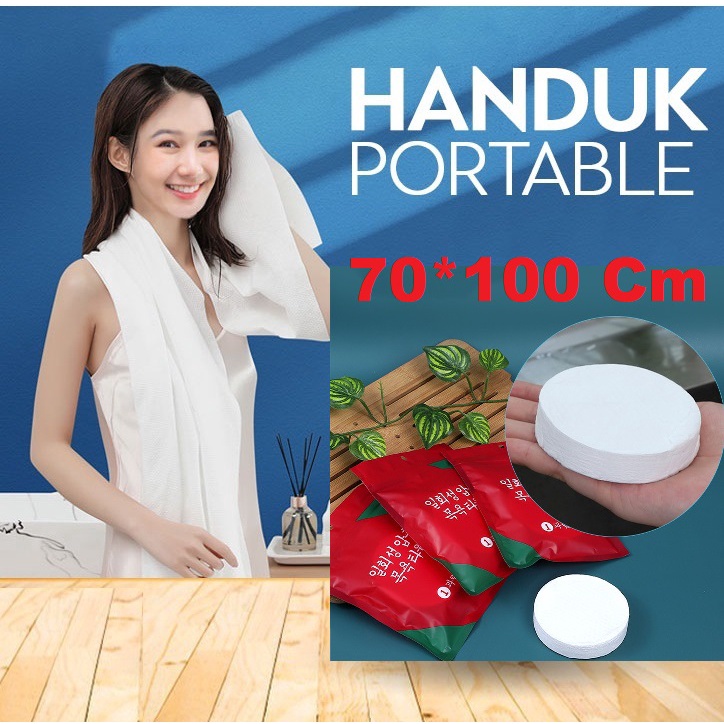 HANDUK TRAVELING PROTABLE HANDUK PRESS UNIK Compressed Micro Fiber Towel