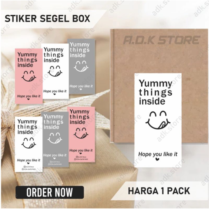 

[1 PACK] STIKER SEGEL BOX MAKANAN | STIKER SEGEL YUMMY