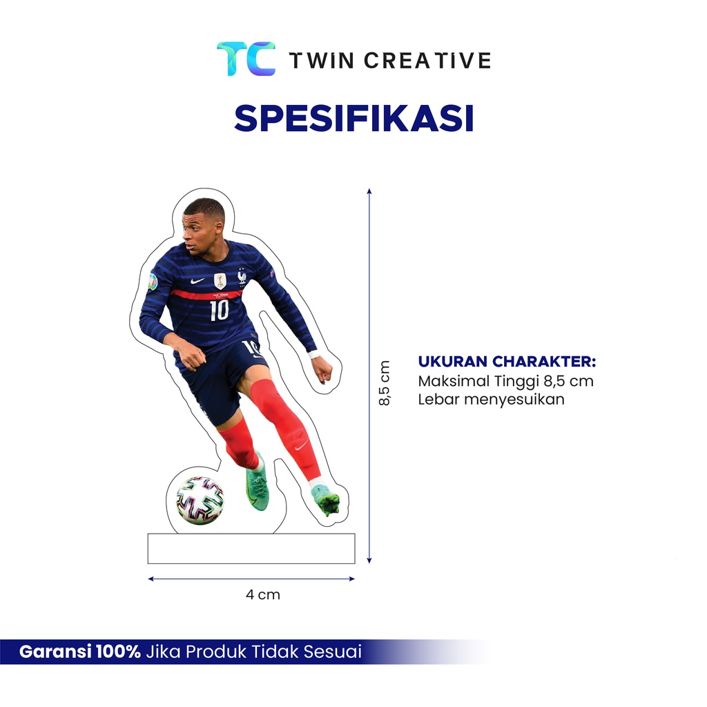 Custom Hiasan Pemain Sepak Bola Idola - Standing Mini Karakter Akrilik Football Player Favourite