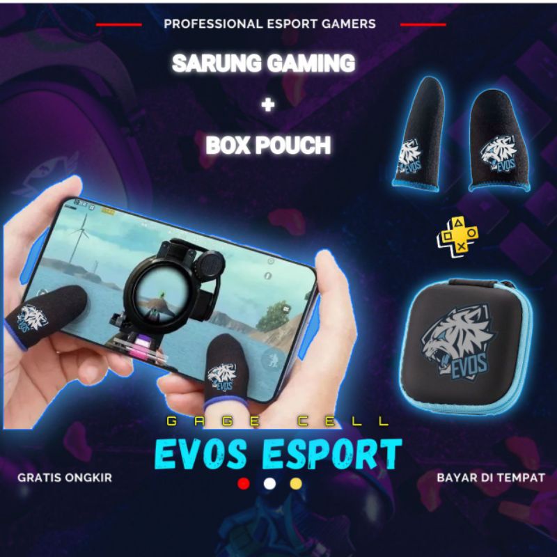 GRATIS BOX - SEPASANG SARUNG JEMPOL GAME EVOS RRQ BTR ONIC ANTI KERINGAT PREMIUM