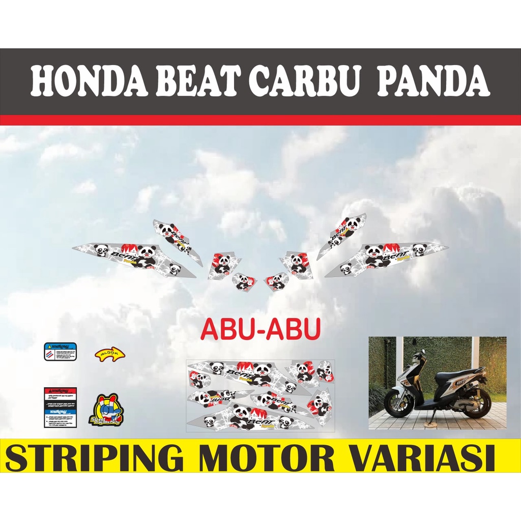 striping stiker motor beat karbu panda