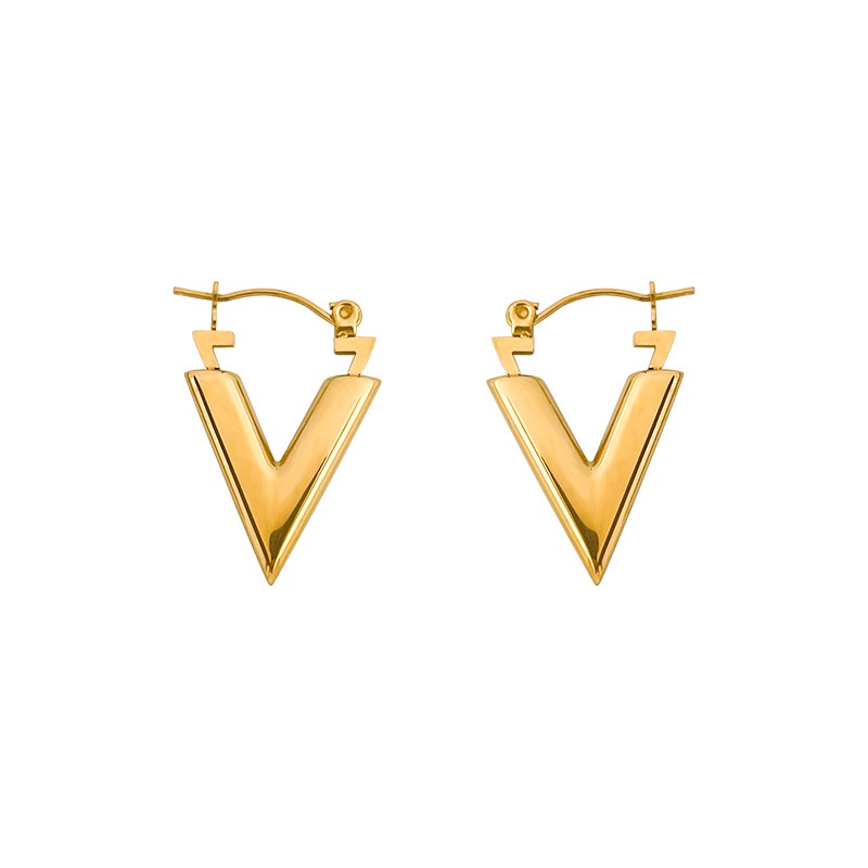 Anting cantol V titanium anti karat harga grosir bisa cod