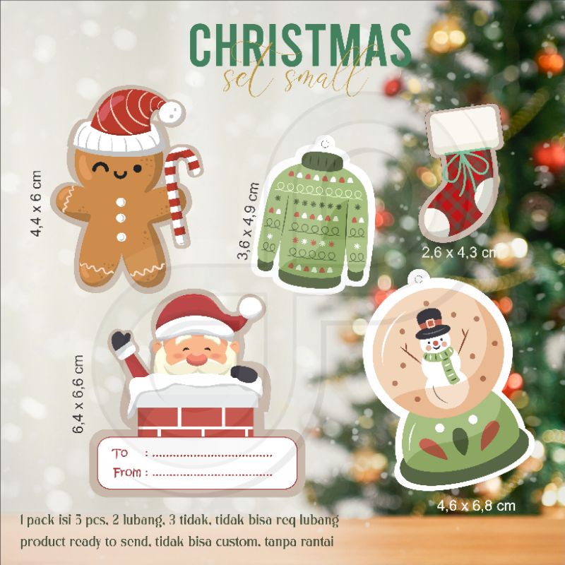 

hang tag mini christmas new year natal tag murah tahun baru hangtag