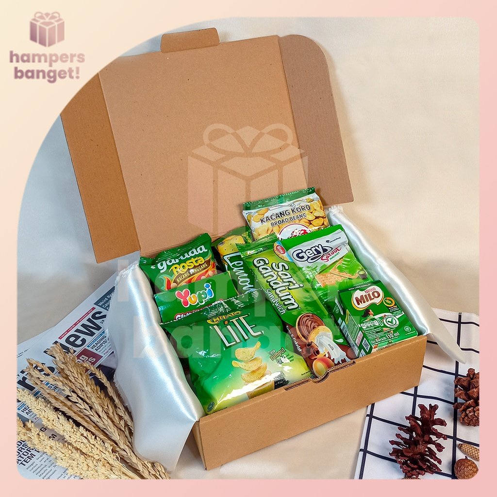 

Snack Box Paket Hijau Gift Box Hadiah Anniversary Kado Ulang Tahun Hadiah Wisuda Hampers Snack Hadiah Idul Fitri