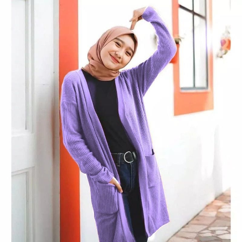 BELLE CARDIGAN RAJUT WANITA OVERSIZE / Belle Long Cardigan Pemium