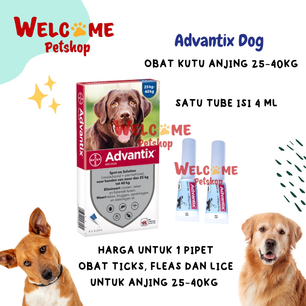 Advantix Dog 25-40kg HARGA UNTUK SATU PIPET Obat Kutu Lice Fleas Anti