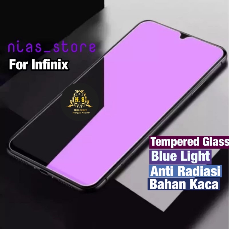 Tempered Glass Blue Anti Radiasi Infinix Note 12 / Note 12 2023 / Note 12 G96 / Note 12 Vip / Note 12i / Note 11 / Note 11s / Note 11s Nfc / Note 11 Pro / Note 10 / Note 10 Pro / Note 10 Pro Nfc Anti Gores Blue / Anti Gores Kaca / Full Layar /Tg Blue Ray