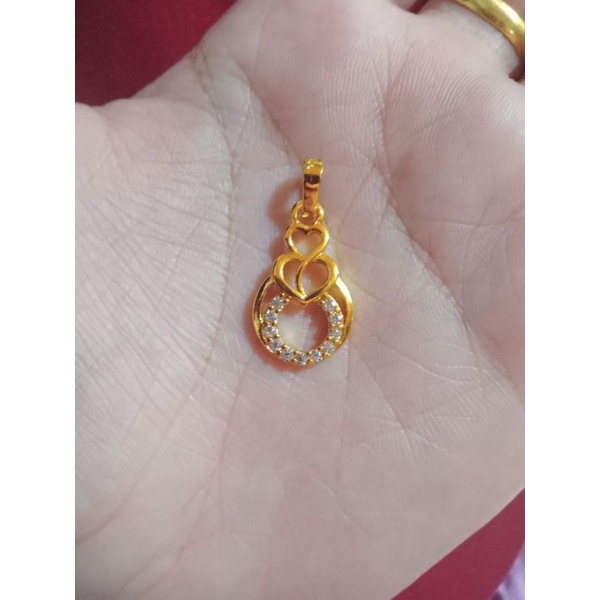 liontin kupu B lapis emas 24k