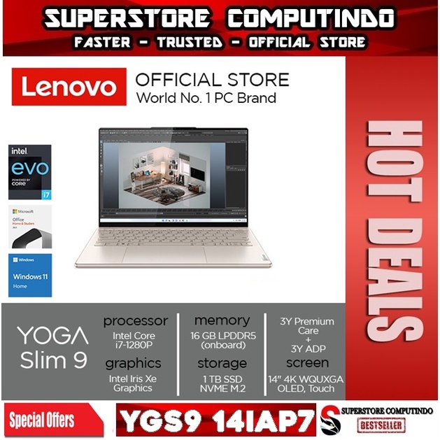 Lenovo Yoga Slim 9 14IAP7 Core i7-1280P 16GB 1T SSD Iris Xe W11 OHS