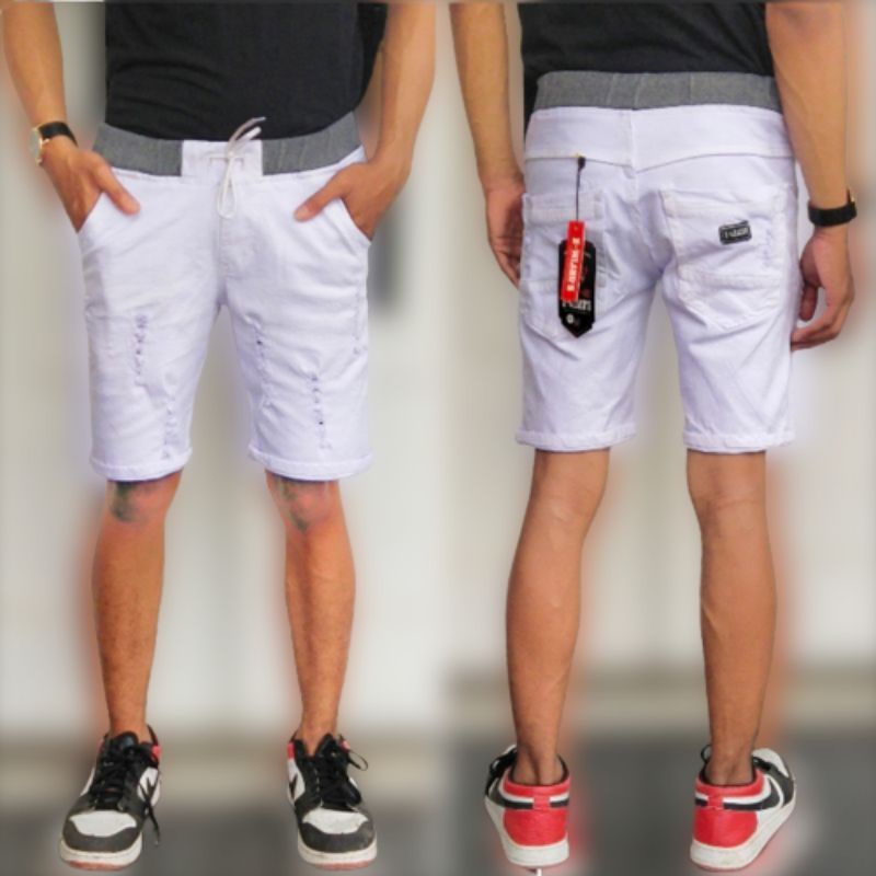 CELANA JEANS PRIA PUTIH SOBEK / RIP CELANA JEANS PRIA PUTIH SOBEK / JEANS PRIA PUTIH MODEL CELANA JE