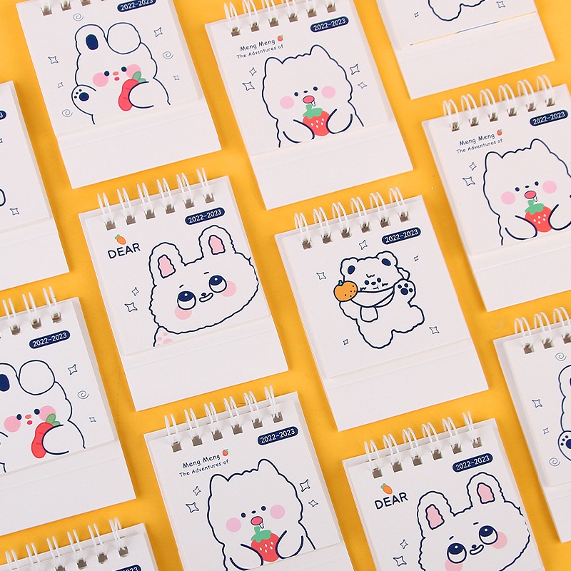 Kalender Meja Mini Desktop Siswa Kreatif/Kalender Jadwal Kartun Lucu 2023tahun Baru