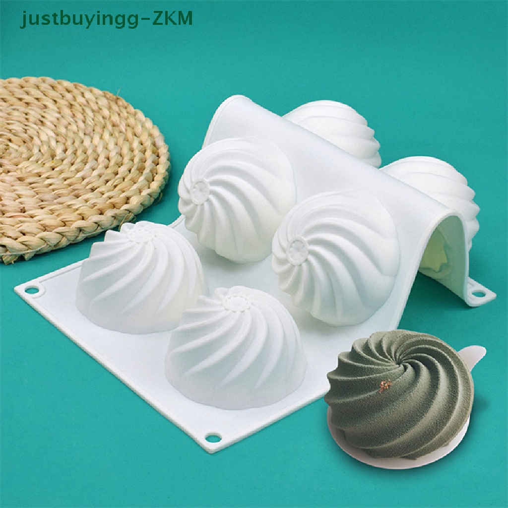 [Tinggal Beli] 6 Cavity Silikon Cyclone Bulat Spiral Mousse Mold Cake Baking Decorag Mold [RICO]