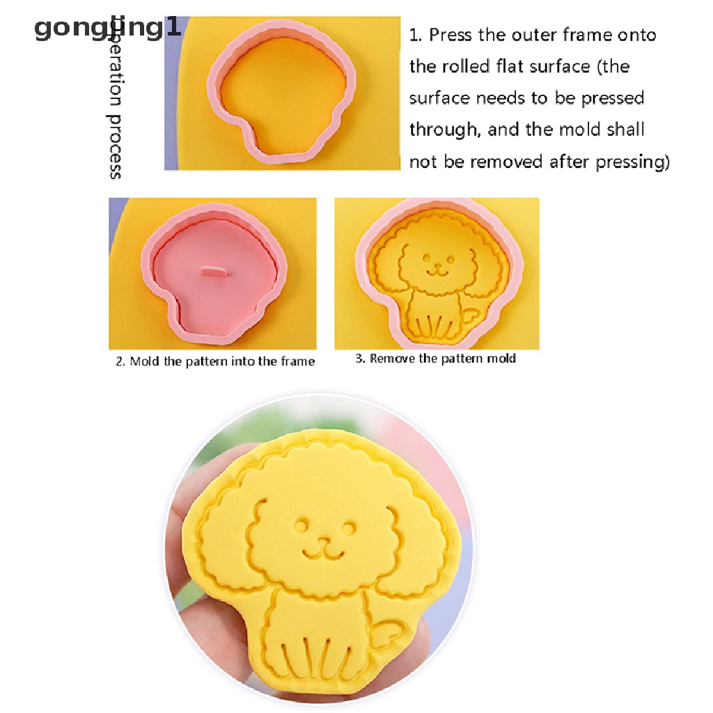 Ggg 8PCS 3D Dog Bakeware Cetakan Biskuit DIY Cookie Tools Hadiah Kue Decorag Tool ID