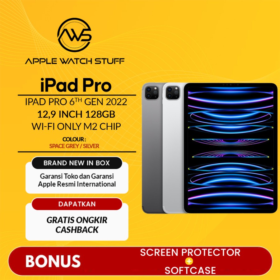 iPd Pro 6th Gen 2022 12.9 Inch 128GB Wifi Only M2 Chip