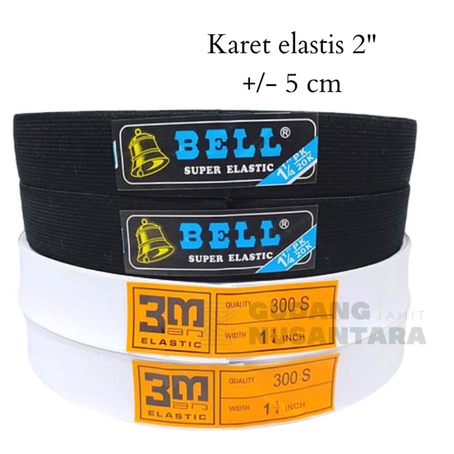 [Meteran] Karet elastis / karet jahit / elastik 2" / 3M / Bell