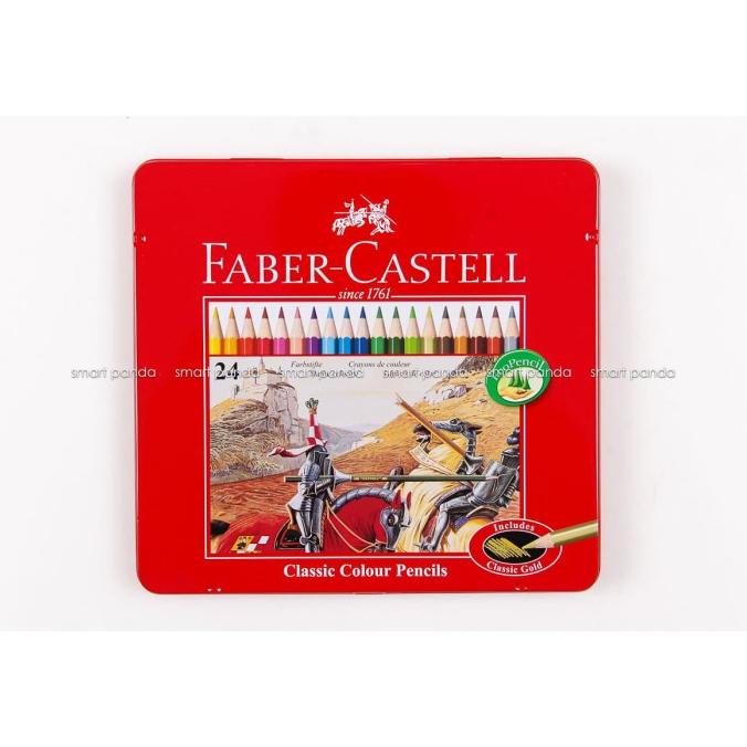 Pensil Warna Faber Castell 24 Warna Kaleng Kotak