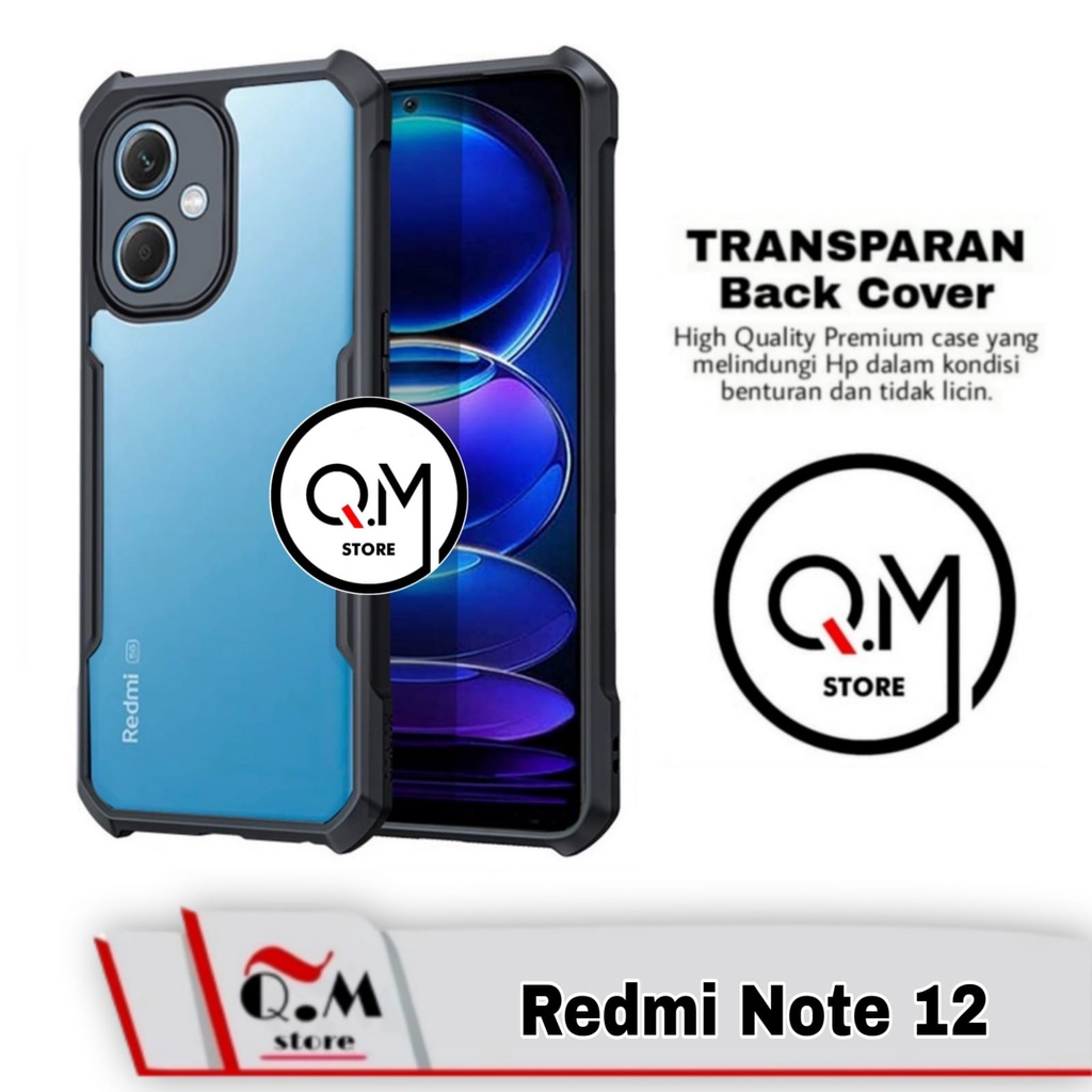 Case Transparan Redmi Note 12 Softcase Transparan Armor Acrilik Pelindung Back Cover