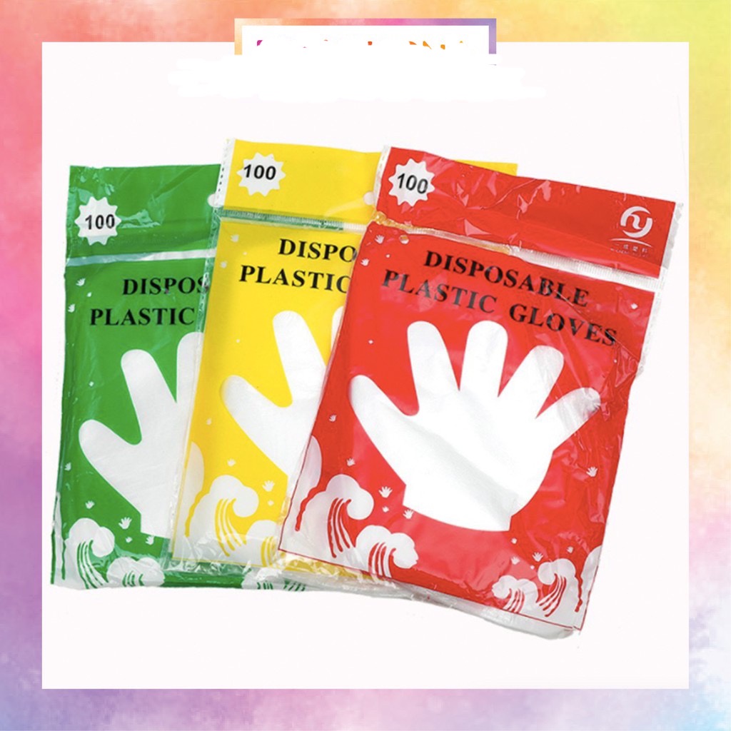 Sarung Tangan Kemasan Plastik isi 100pc Disposable Plastic Gloves