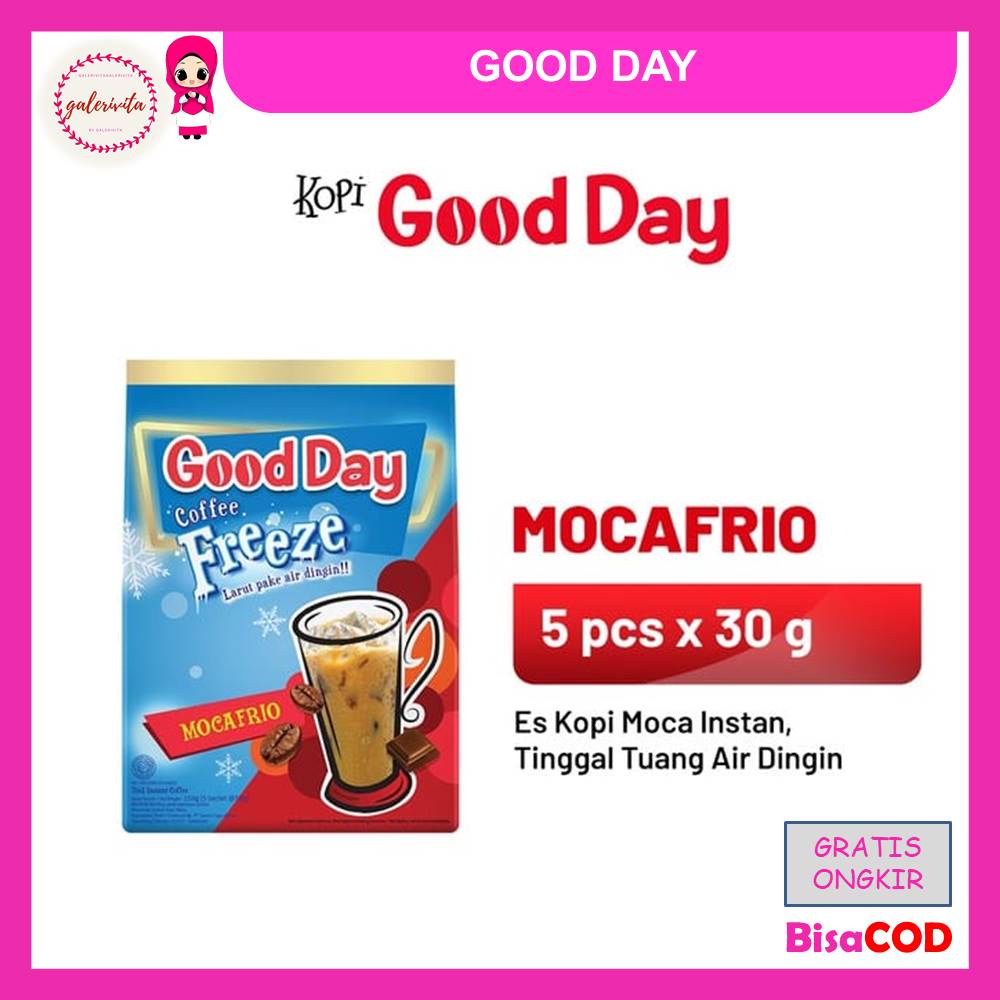 

Good Day Coffee Freeze Mocafrio 1 Dus ( Isi 5 Pcs x 30 Gram )