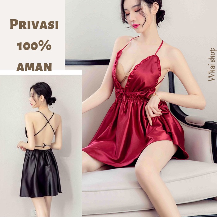 Baju tidur sexy lingerie satin import Queen 6 linjeri seksi jumbo terbaru pakaian dinas malam sexi h