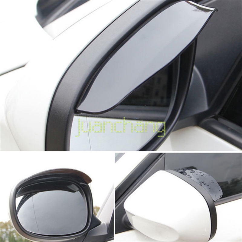 2pcs Baru Universal Fleksibel PVC Kaca Spion Hujan Alis PVC Auto Mirror Rain Shield Shade Cover Pelindung Shade Rainproof Blades Mobil Back Mirror Penutup Hujan Alis Aksesoris Mobil