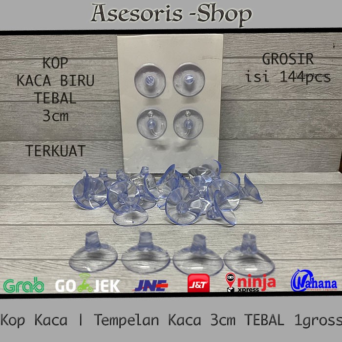 

TEMPELAN KACA/ KOP KACA 3CM BAHAN TEBAL ISI 1GROSS