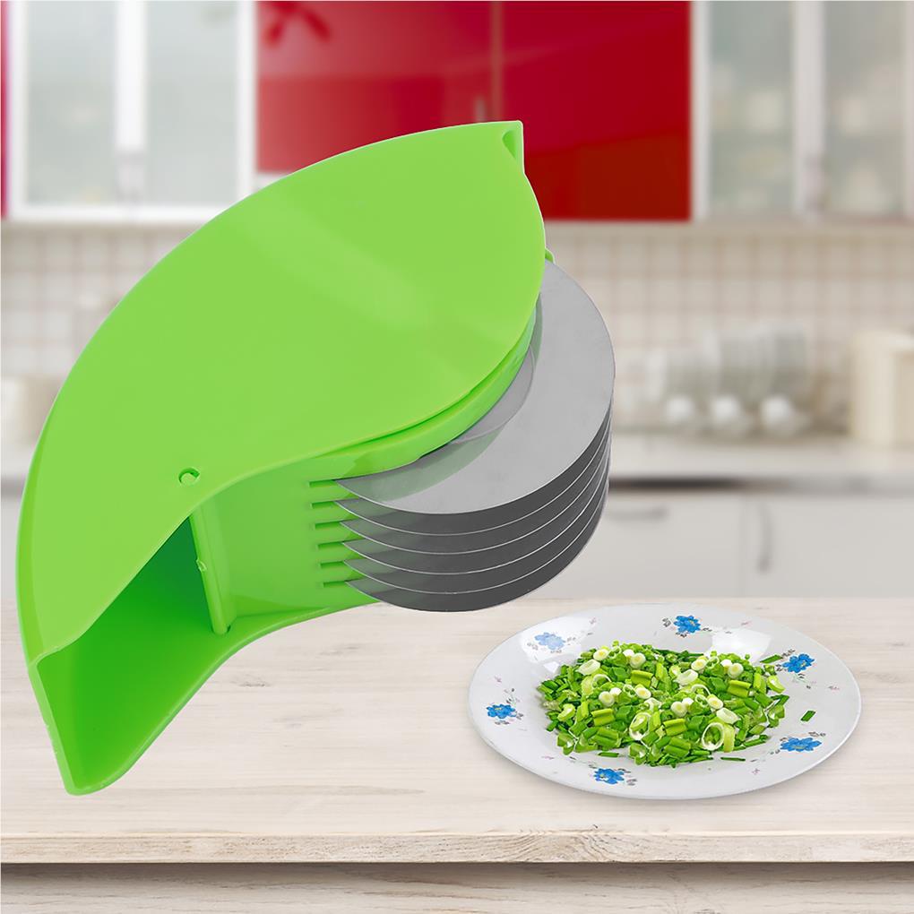 Green Onion Roller Slicer Rumah Tangga Ukuran Kecil Sederhana Manual Pengiris Penggiling Sayuran Aksesori Dapur Makanan Bumbu Mincer