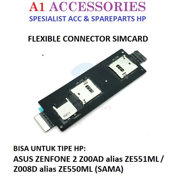 FLEXIBLE SIMCARD ASUS ZENFONE 2 ZE551ML / Z00AD FLEXIBEL KONEKTOR SIM MMC FLEKSIBEL CON SIM