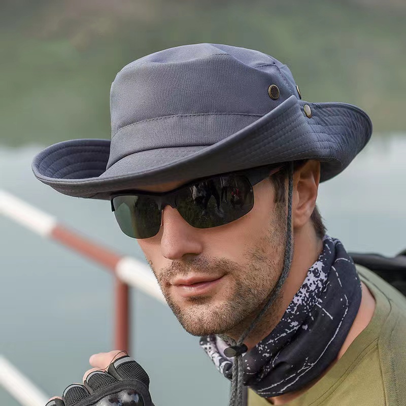 Topi Gunung Rimba Tali Hiking Hutan Camping Hat - Topi Bucket Rimba Hat Cotton Murah Import