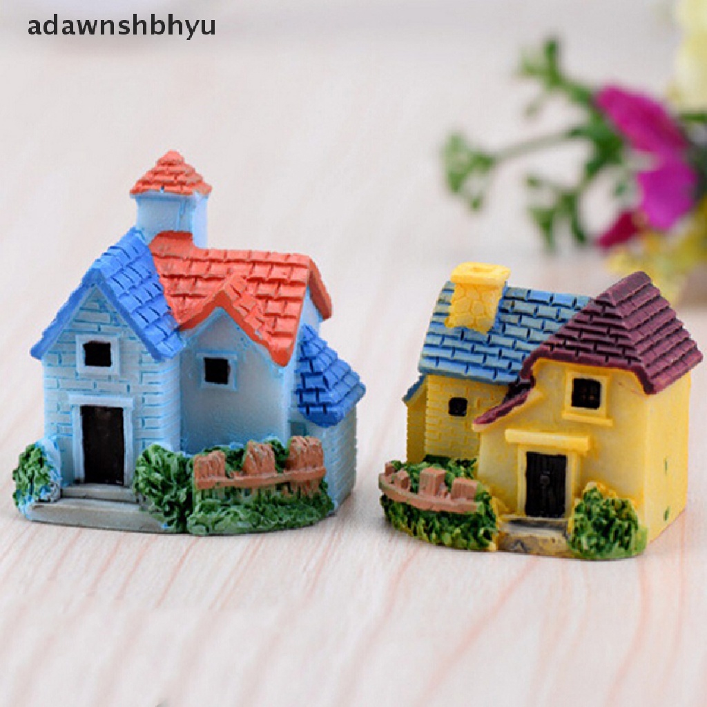 Adawnshbhyu Miniatur Rumah Boneka DIY Rumah villa Woodland fairy Planter Taman Dekorasi Rumah ID