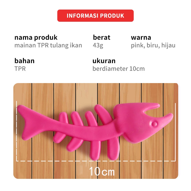 Mainan Hewan Peliharaan Berbahan Karet Tahan Gigit Mainan Kucing Mainan Hewan Berbentuk Tulang Ikan