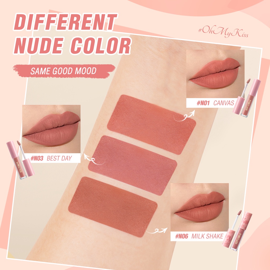 PINKFLASH 3pcs Matte Lipstik paket lipcream Tahan Lama Pelembab Lembut Pigmentasi Tinggi Tahan Lama Pelembab