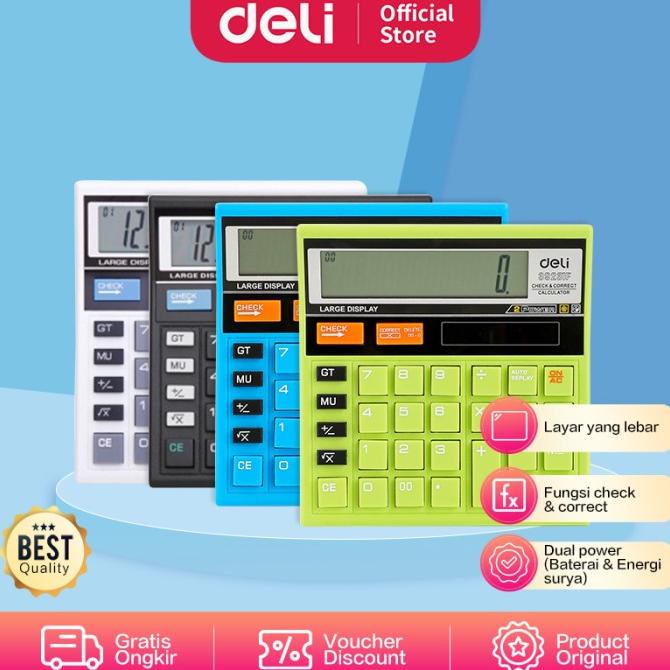 

Deli - W39231N / Kalkulator Hitung 12 Digit / Peralatan Kantor Murah